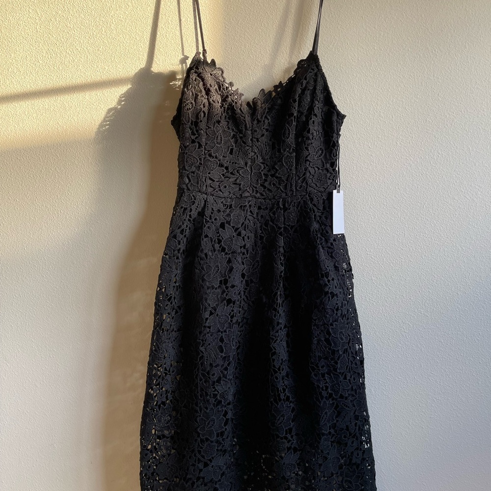 Astr Black Sheath Midi Dress Spaghetti Strap